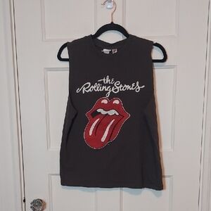 H&M Black and Red Rolling Stones Muscle Tee